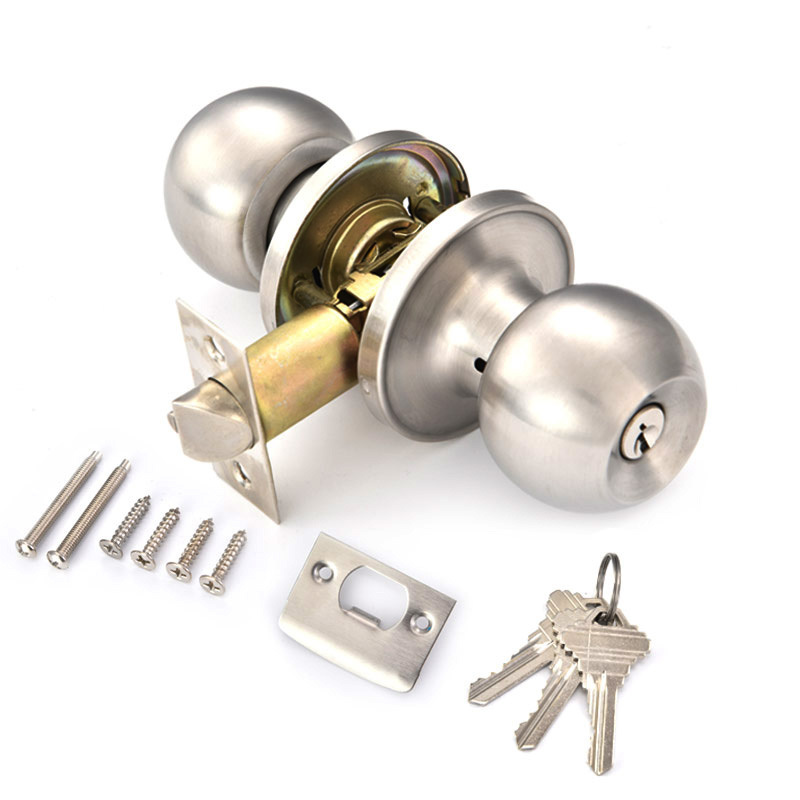 Hot sales double sided cylindrical round knob lockset deadbolt door lock