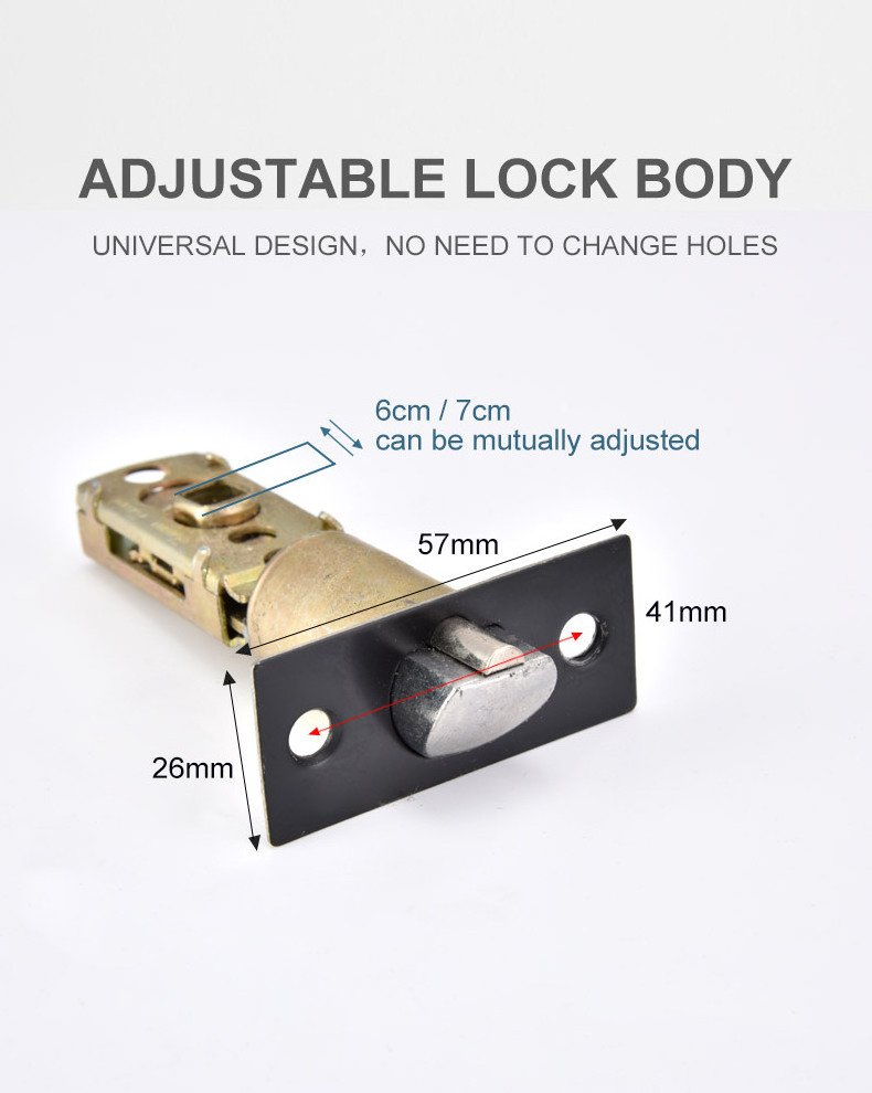 Heavy duty Tubular Lever Lock Matt Square Black Bathroom Door Lock Door Handle Exterior Tubular Lever Lock