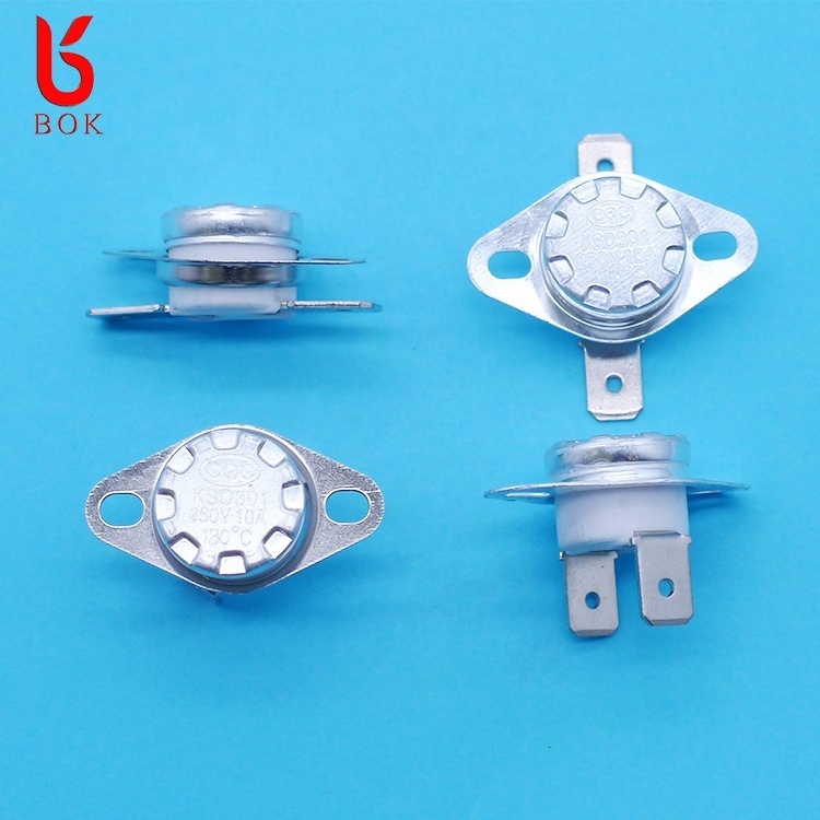 Bimetal temperature switch KSD301 normally closed 10A ceramic body high temperature thermostat