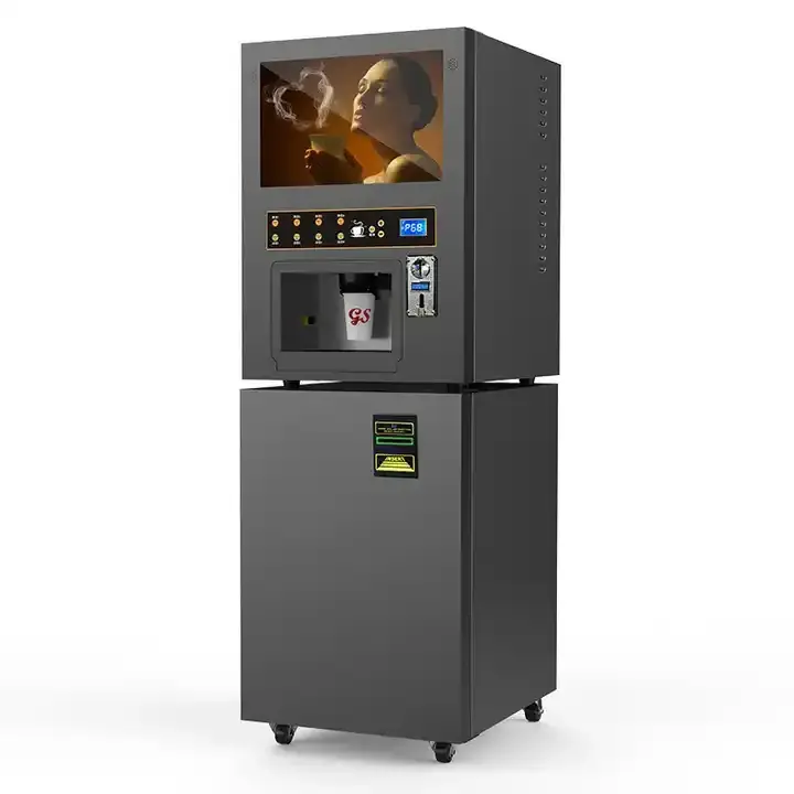 New Design Commerical Fully-automatic Coin Operated Cappuccino Coffee Vending Machine