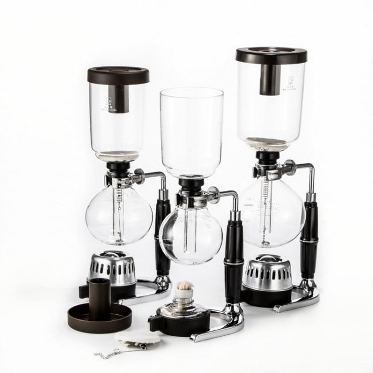 Factory Direct Heatproof Syphon Vacuum Glass Coffee Maker Barista Coffee Percolator Siphon Coffee Maker 2/3/5 cups