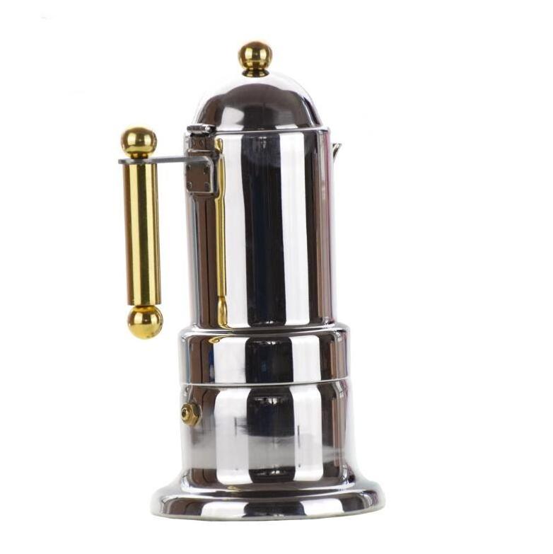 Golden Handle and Golden Knob 4 cups moka pot Original in Stock Coffee Percolators