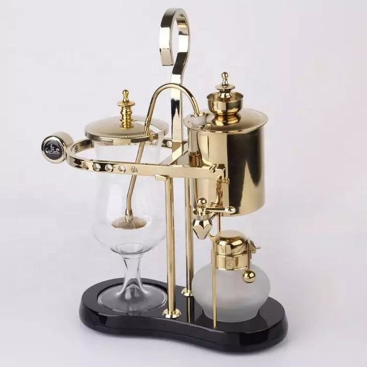 Siphon Pot Set Glass Stainless Steel Coffee Maker Belgium Royal Balance Gold classic style 2cups Syphon coffee pot