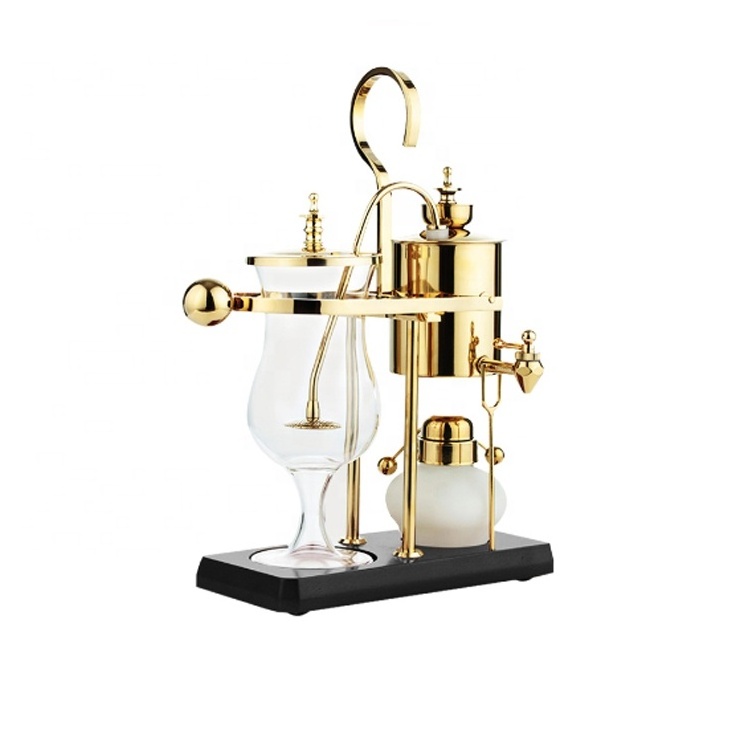 Siphon Pot Set Glass Stainless Steel Coffee Maker Belgium Royal Balance Gold classic style 2cups Syphon coffee pot