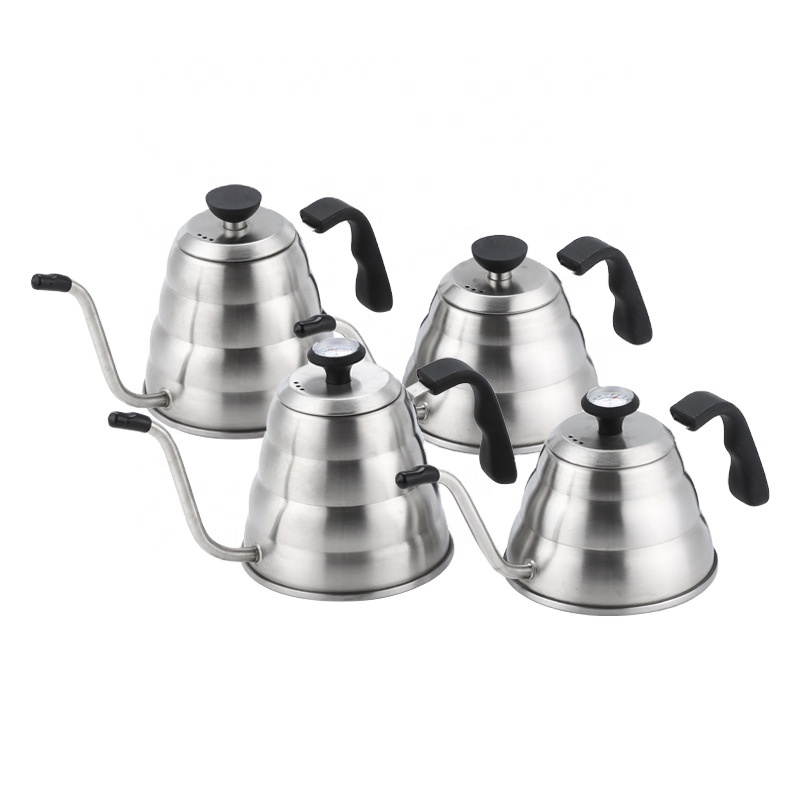 High Quality Stainless Steel Cloud Tea Drip Pour Over Pot With Thermometer Gooseneck Kettle Coffee Pot