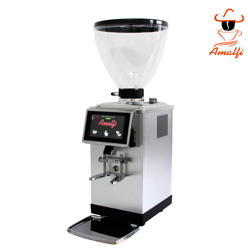 high power  110V Automatic Touch Screen Electric 83 Flat Burrs Mill commercial Coffee  bean Grinder for  Coffee Equipment