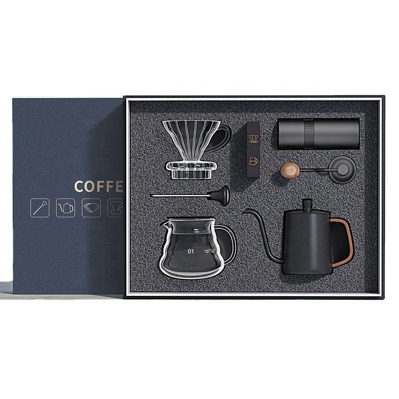 Luxury Outdoor Barista Tool Glass Coffee Kit Pour Over Coffee Dripper Set Coffee Set For Gift