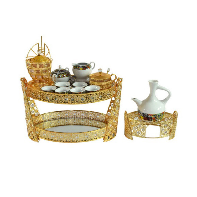 High quality Ethiopian metal coffee tray set with cup and saucer tea sets coffee tables coffee