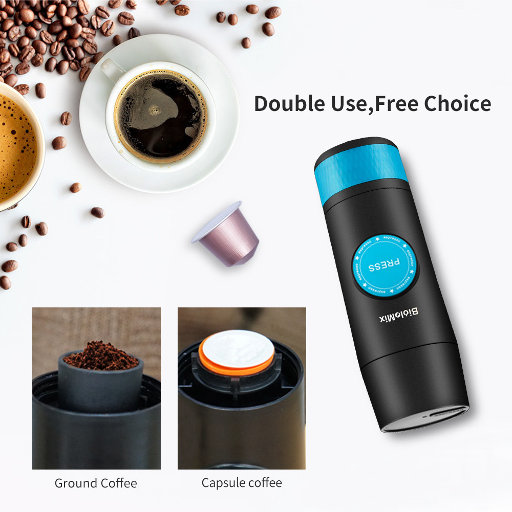 Extraction USB Electric Coffee Mini Espresso Portable Coffee Maker Hot and Cold Powder 2 in 1 Capsule & Ground Making Machine