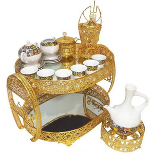 High quality Ethiopian metal coffee tray set with cup and saucer tea sets coffee tables coffee