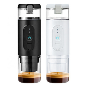 Black White Easy to Use Portable Wireless Heating Pour Over Bottle Coffee Capsule Maker For Home Travel