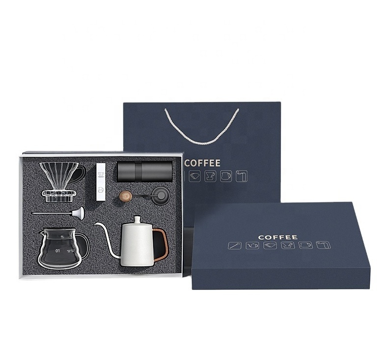 Luxury Outdoor Barista Tool Glass Coffee Kit Pour Over Coffee Dripper Set Coffee Set For Gift