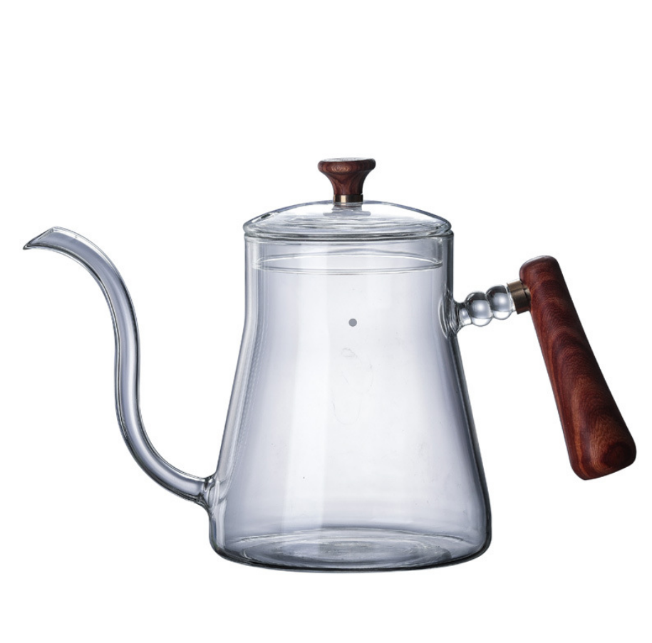 new Product Gooseneck 550ml Borosilicate Glass Coffee Kettle Pour Over Pot V shaped 60 Drip Teapot