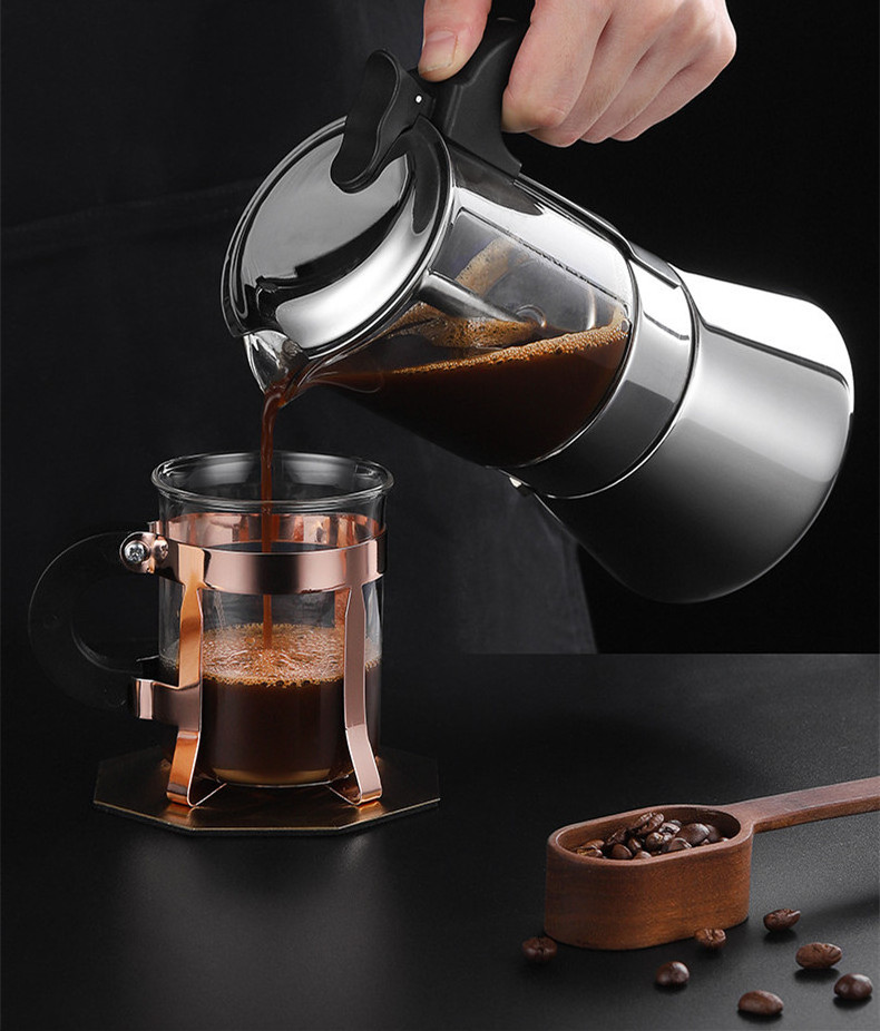 Aluminium 6 cup Stovetop Expresso Percolator Mocha Coffee Maker Kitchen Accessories Espresso Coffee Maker Moka Pot