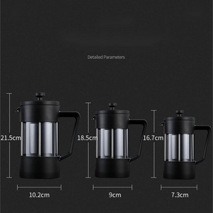 High Quality Coffee Plunger French Press Stainless Steel 1000ml 600ml 350ml Metal French Press Coffee Maker Black French Press