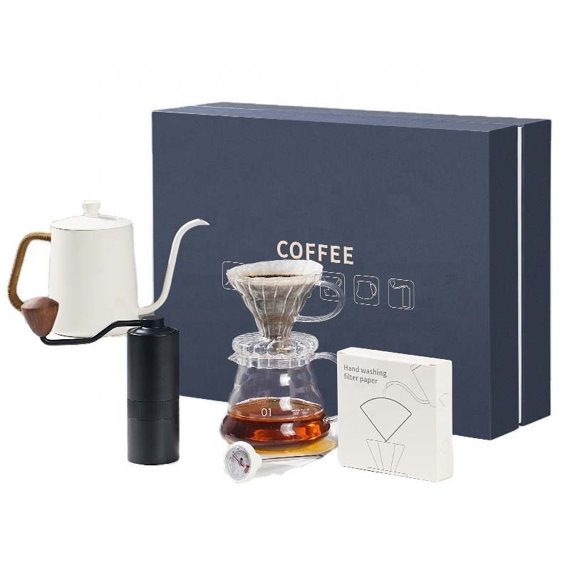 Luxury Outdoor Barista Tool Glass Coffee Kit Pour Over Coffee Dripper Set Coffee Set For Gift