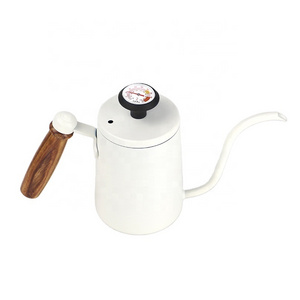 Gooseneck Coffee Kettle Thermometer Cafe Stainless Steel Pour Overl brew Maker Hand Drip Espresso Gooseneck   Pot Coffee Kettle