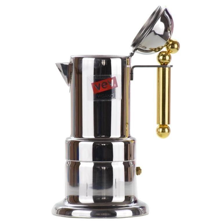 Golden Handle and Golden Knob 4 cups moka pot Original in Stock Coffee Percolators