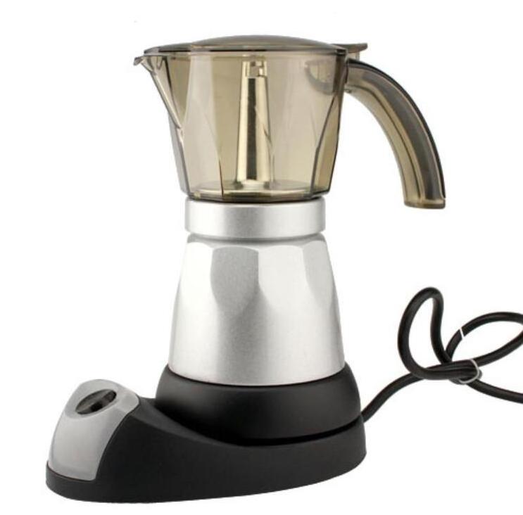 High Quality Italy Wholesale Silver Espresso 6 Cup Electric Moka Coffee Maker