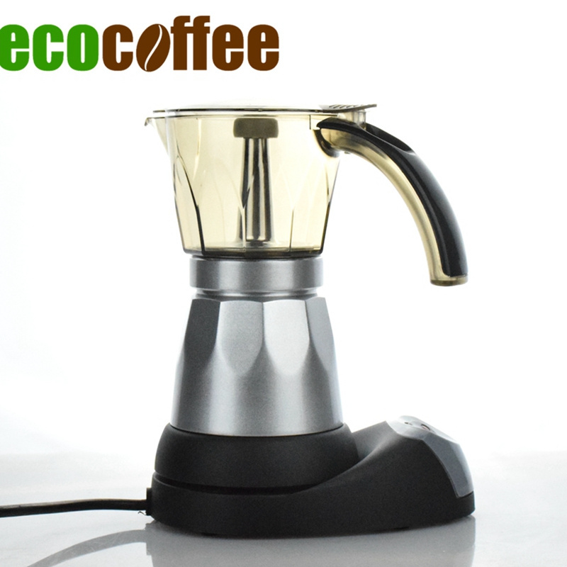 Hot Sale Red Blue Silver 220~240V 480W 6 Cups Portable Aluminum Espresso Mocha Coffee Maker / Electric Moka Pot