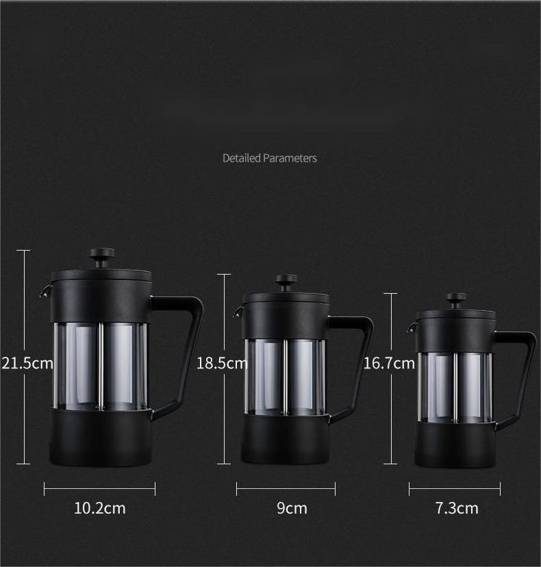 Custom Logo Borosilicate Glass Coffee Tea Maker French Press Metal Plunger Glass Coffee French Press Coffee Maker