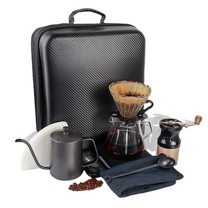 Hot Sale 9-piece suit Manual Travel Espresso Coffee Tools Drip Coffee Pour Over Set Hand Brew Coffee Maker Set