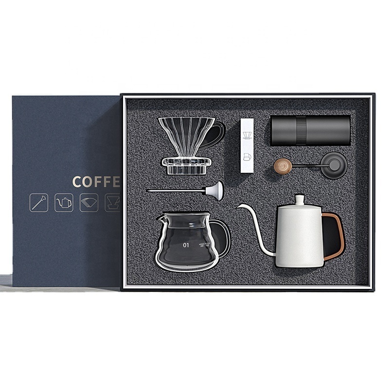 Luxury Outdoor Barista Tool Glass Coffee Kit Pour Over Coffee Dripper Set Coffee Set For Gift