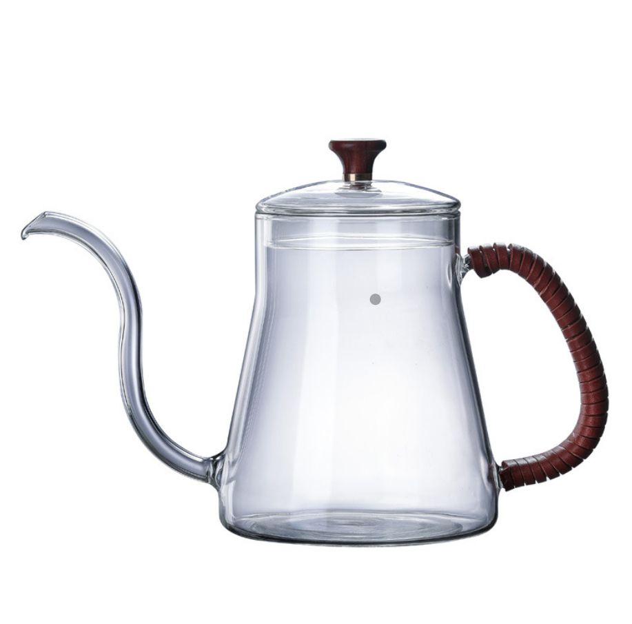 new Product Gooseneck 550ml Borosilicate Glass Coffee Kettle Pour Over Pot V shaped 60 Drip Teapot