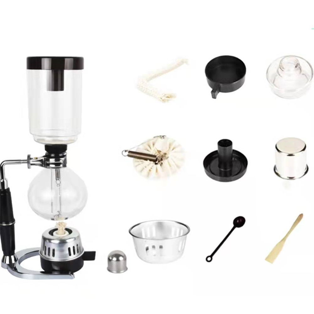 Coffee maker 3 cups 5 cups glass coffee syphon maker user-friendly glass siphon espresso coffee pot Tea Pot Set