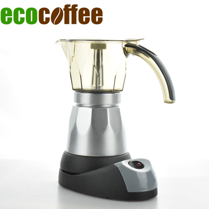 Hot Sale Red Blue Silver 220~240V 480W 6 Cups Portable Aluminum Espresso Mocha Coffee Maker / Electric Moka Pot