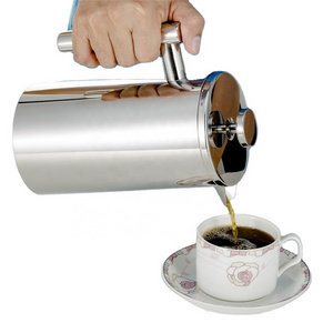 Food Grade 304 Double Wall Stainless Steel Coffee Plunger Coffee French Press