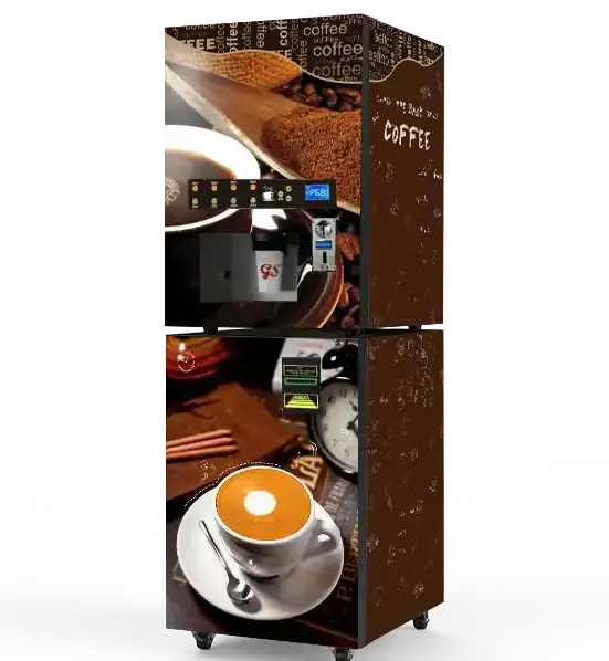 New Design Commerical Fully-automatic Coin Operated Cappuccino Coffee Vending Machine