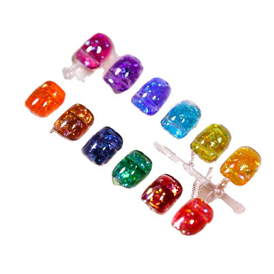 Hot sales 2023 New Nail Art Aurora Broken Diamond Glitter Amber Polish Super Shining Reflective Glazed Japanese Nail Glue Uv Gel