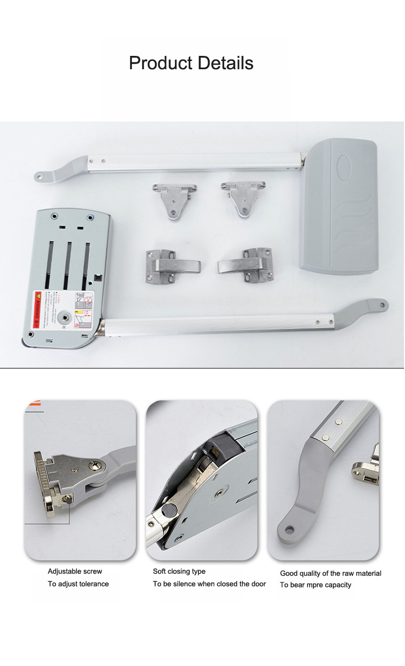 BOKE furniture hardware pneumatic lid stay lift Adjustable Soft Down cabinet door lid stay