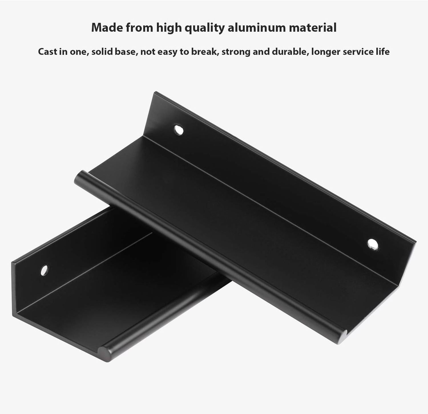 BOKE Black Kitchen Cabinet Hardware Aluminum Alloy Cabinet Edge conceal Pull handle