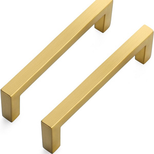 Square Bar Handles Kitchen Cabinet Handles Brushed Brass Drawer Pulls Kitchen Cabinet Hardware Kitchen Handles Cabinet Pulls