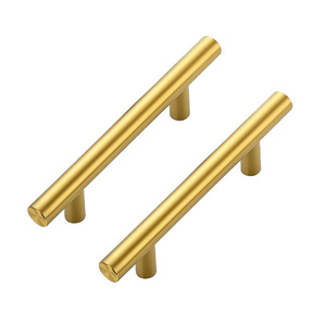 Cabinet Handles Brushed Brass Drawer Pulls 6 inch Stainless Steel Kitchen Drawer Pulls 3-3/4 inch Center-to-Center