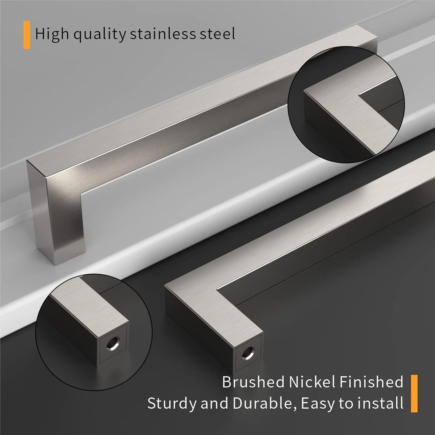 Brushed Satin Nickel Cabinet Pulls Kitchen Cabinet Handles Cabinet Hardware Cupboard Handles Square Drawer Pulls