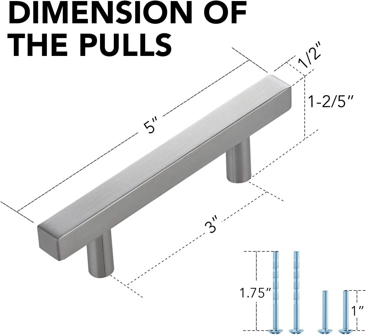 Silver Cabinet Pulls 3-3/4