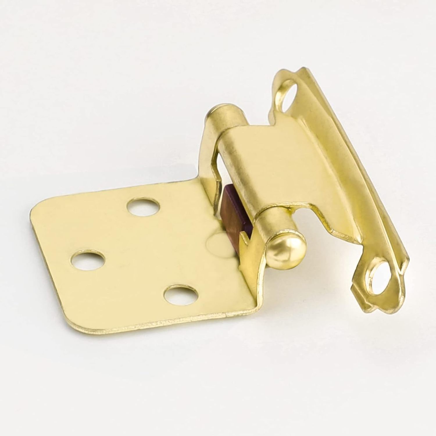 Gold Self Closing Kitchen Cabinet Hinges 1/2 Inch Overlay Brushed Brass Cupboard Hinges Face Mount Cabinet Hardware