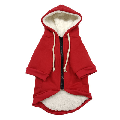 BOKHOUSE Pet Clothes Apparel Blank Dog and Cats Bulk Red Dog Hoodie with Zipper