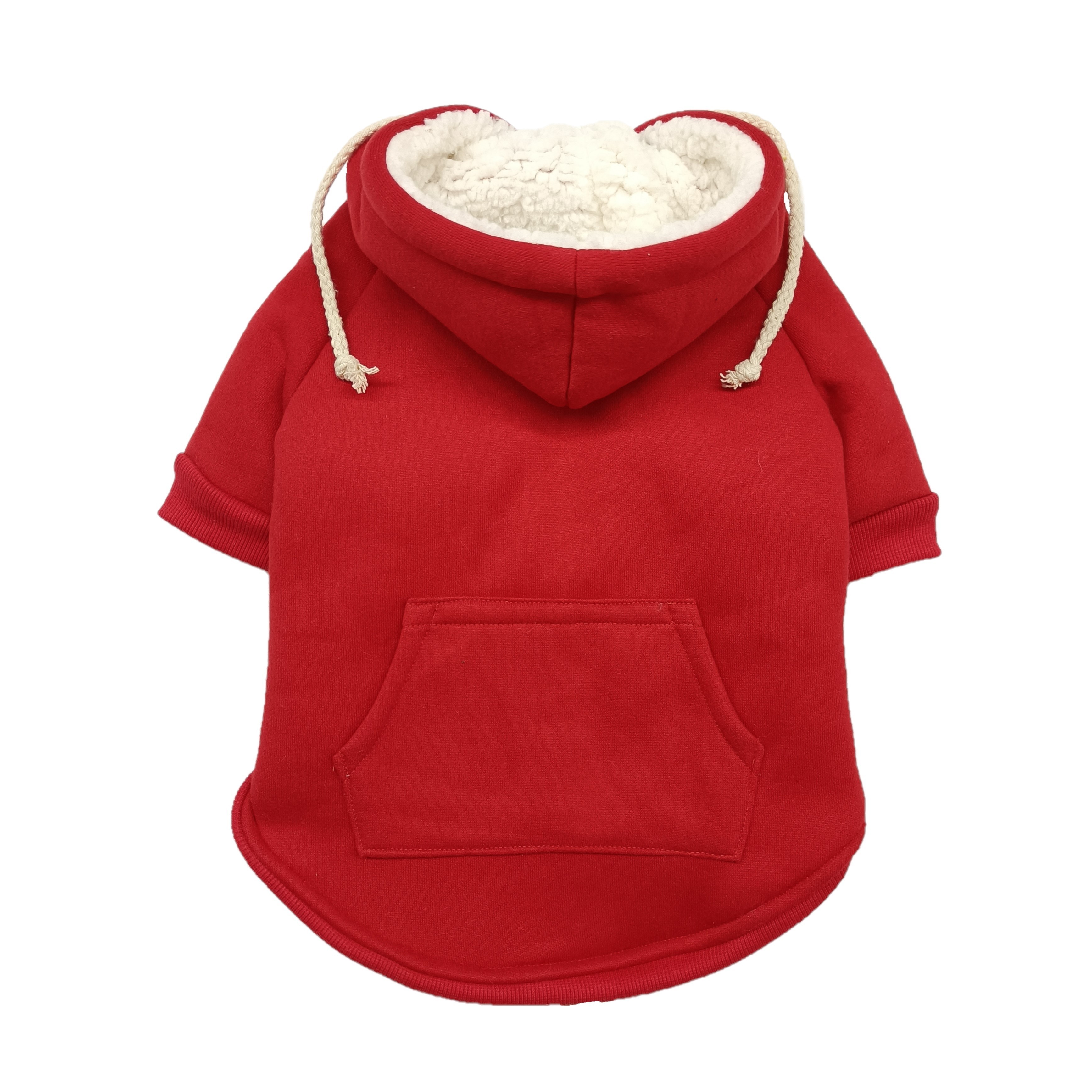 BOKHOUSE Pet Clothes Apparel Blank Dog and Cats Bulk Red Dog Hoodie with Zipper