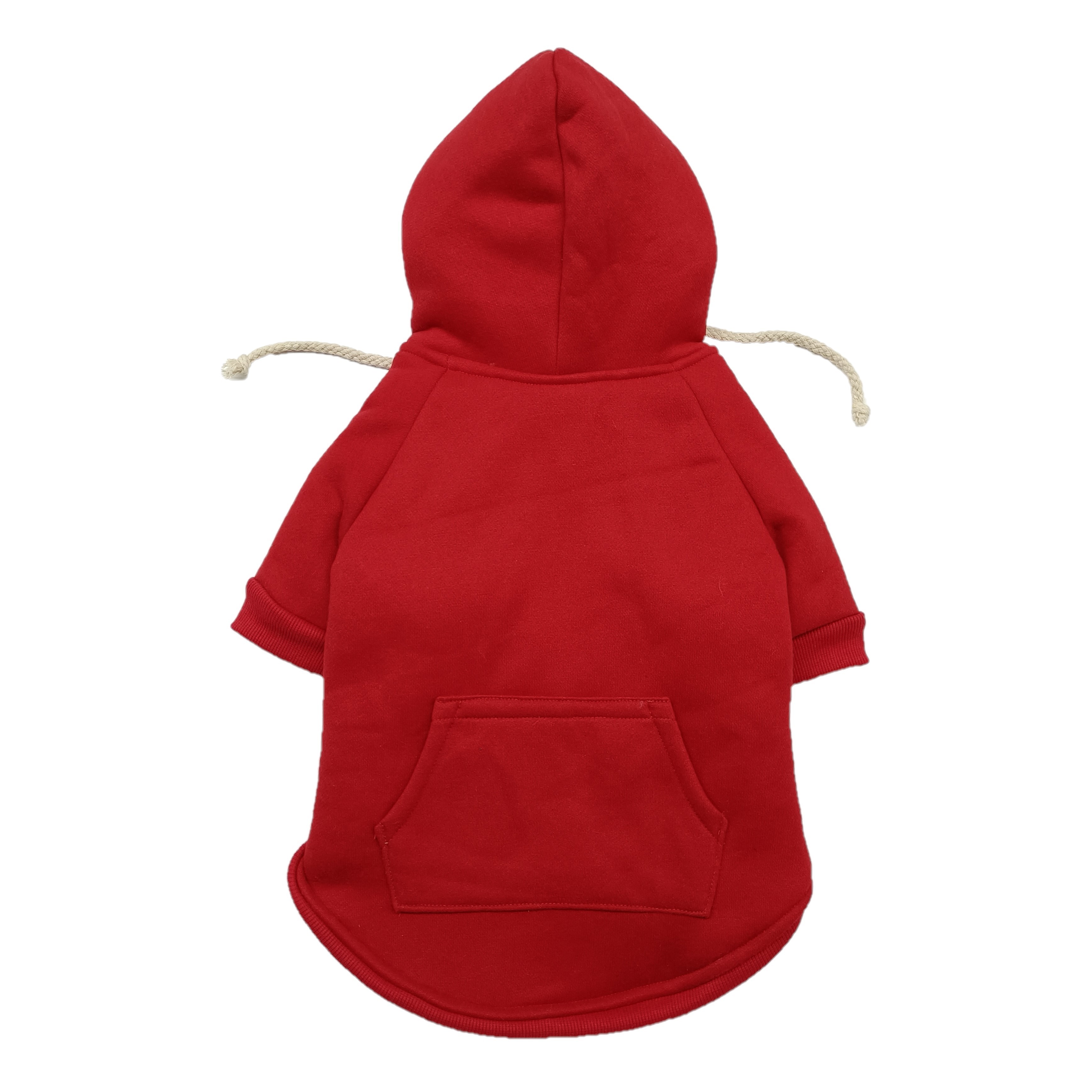 BOKHOUSE Pet Clothes Apparel Blank Dog and Cats Bulk Red Dog Hoodie with Zipper