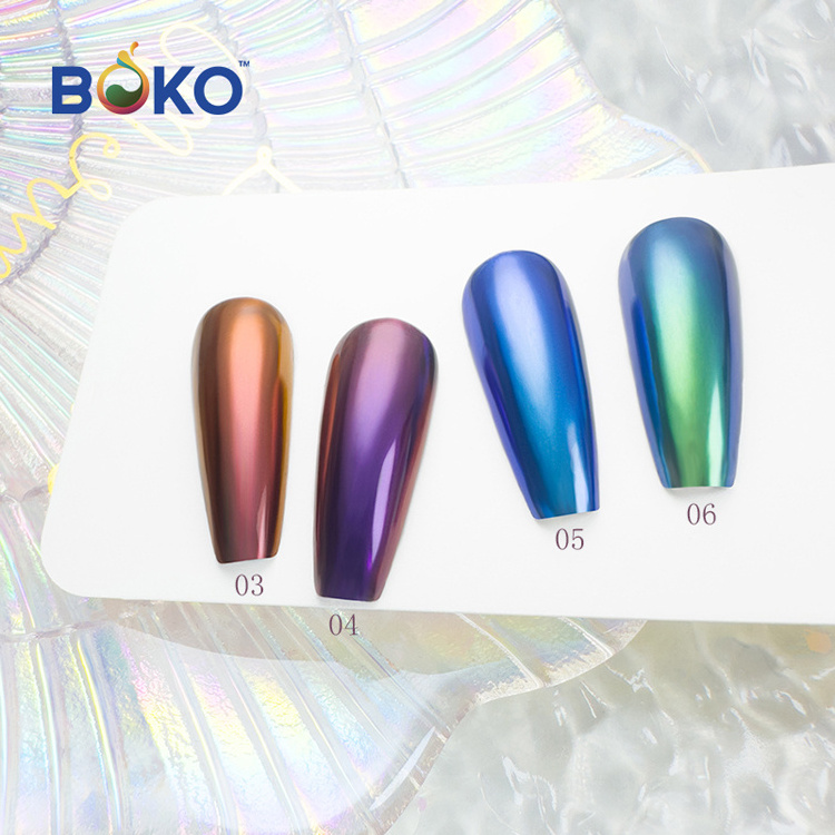 BOKO Wholesale HIGH-END Optical Chameleon Pigment Powder Aurora Magic Mirror Effect Chrome Powder