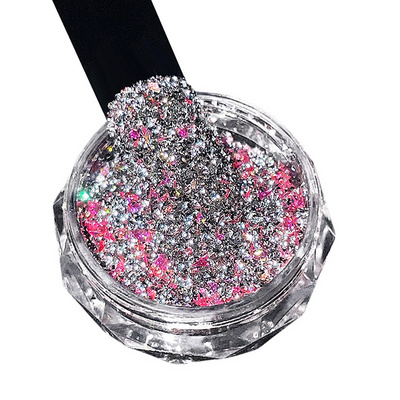 BOKO Reflective Nail Powder Glitter Sparkles Diamond Pigment Glitter Dust UV Gel Nail Art Decoration