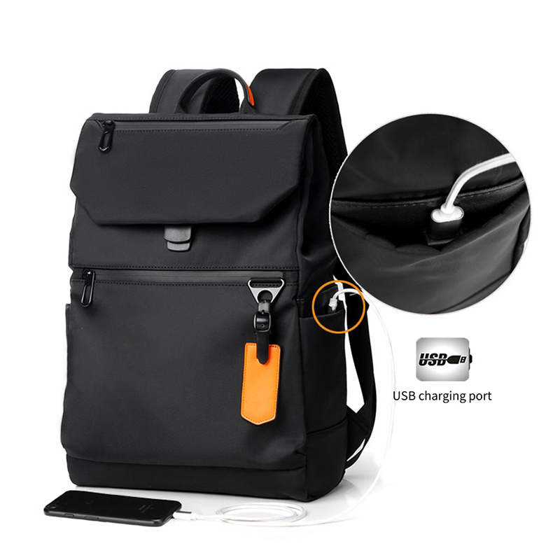 2023 Large Capacity Wholesales New College Combagtable School Bag Waterproof Nylon Laptop Travel Backpack With Usb Charging Port