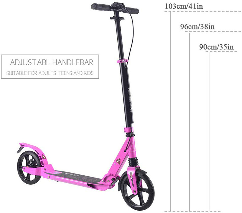 200mm Adult Kick Scooter for Adult Big wheels kick Scooters with Hand ...