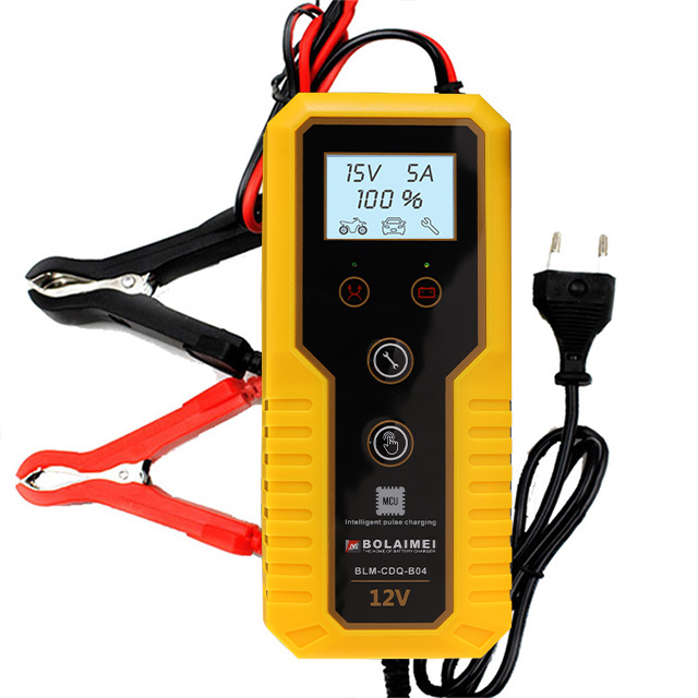 12V 8A Motorcycle Car Battery Charger Maintainer Desulfator Smart Battery Charger, Pulse Repair Charger LCD Display