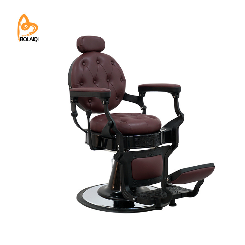 BOLAIQI Wholesale Salon Barbershop Purple Barber Chairs Hairdresser Used Men Hydraulic Barber Chairs