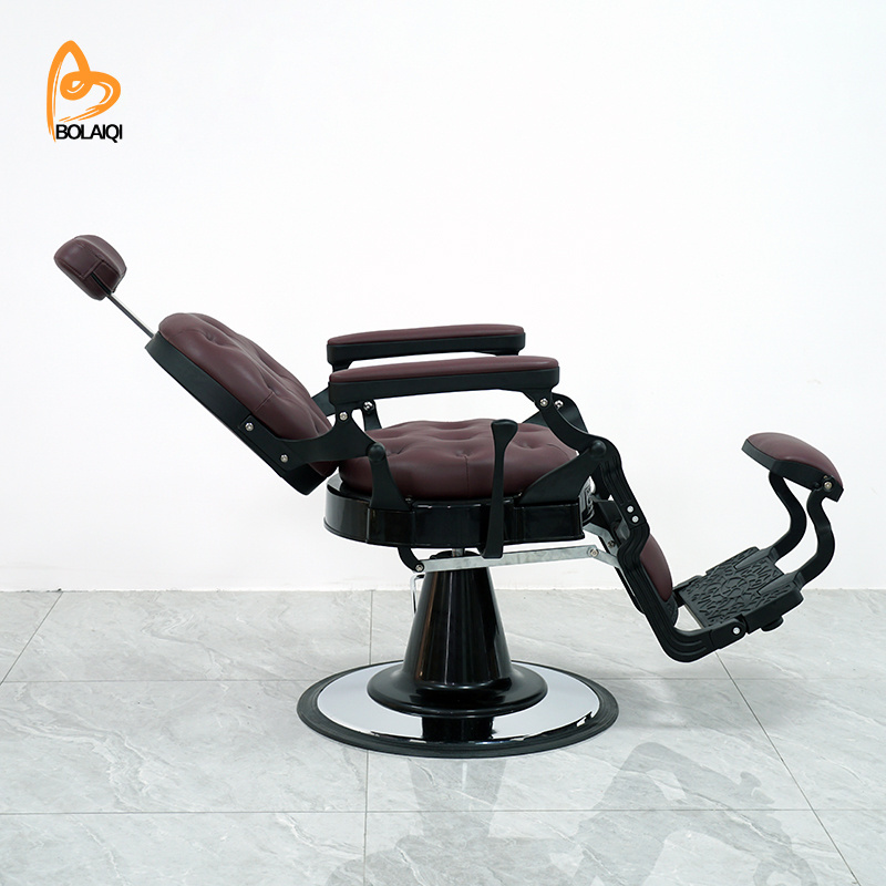 BOLAIQI Wholesale Salon Barbershop Purple Barber Chairs Hairdresser Used Men Hydraulic Barber Chairs